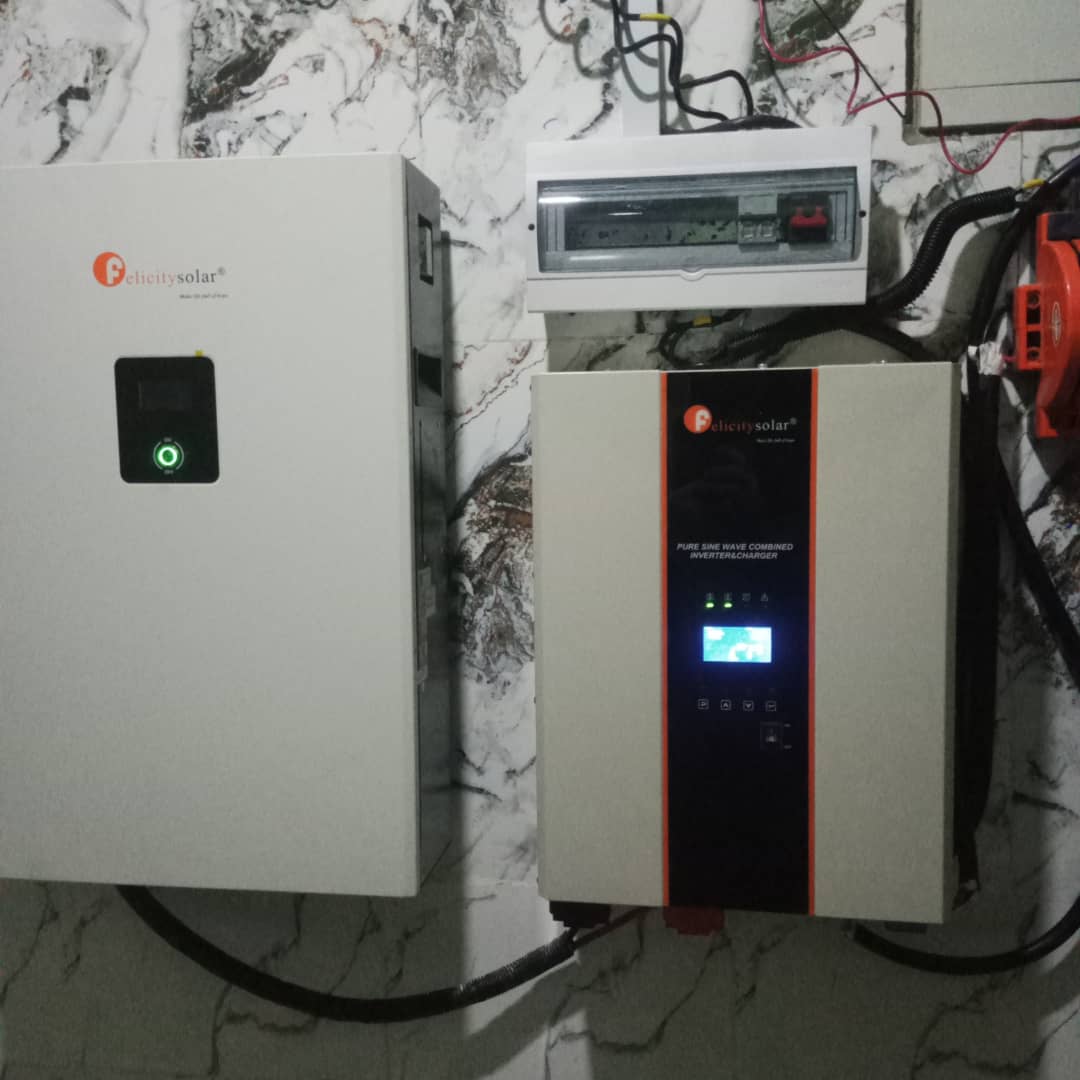 Felicity Solar inverter, lithium battery and distribution box installation