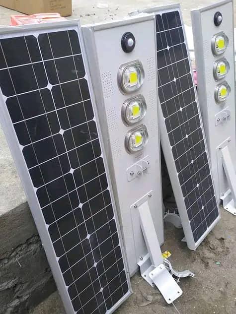 All-in-one solar powered LED street lights ready for installation